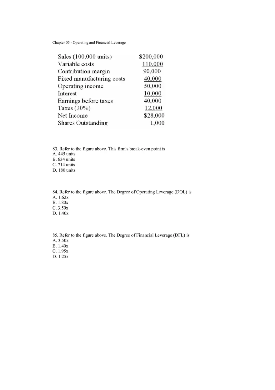 Operating and Financial Leverage Assignment Part 2 - Page 6