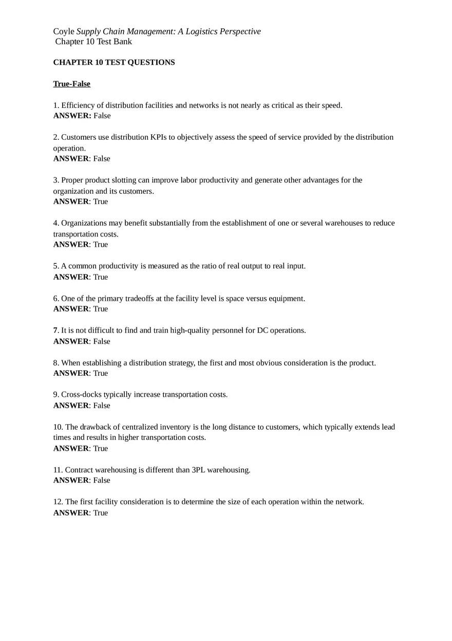 Coyle Supply Chain Management A Logistics Perspective - Page 1