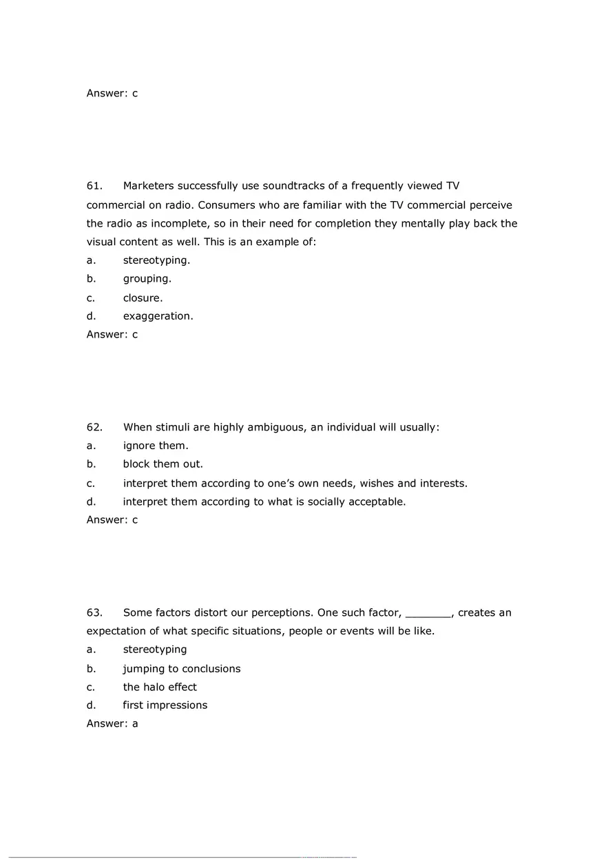 Consumer Perception Chapter 5 Answer Key 2 - Page 10