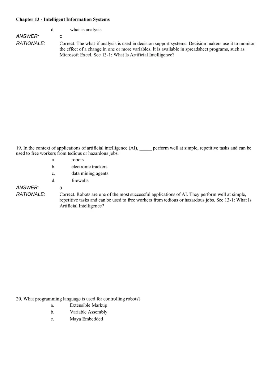 Intelligent Information Systems Answer Key 1 - Page 9