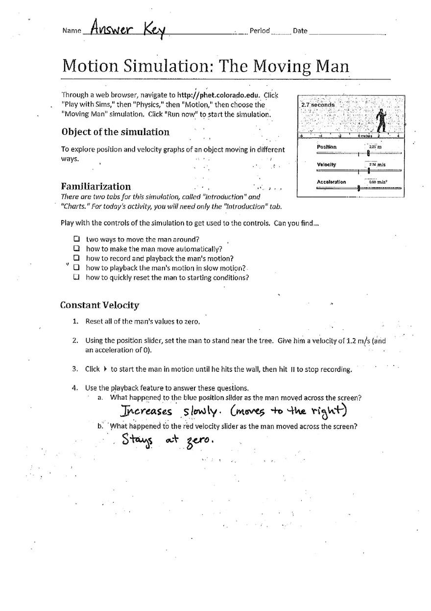 The Moving Man - Answer Key - Page 1