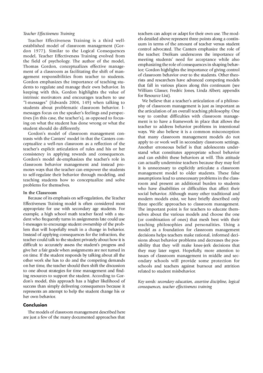 Models of Classroom Management - Page 3