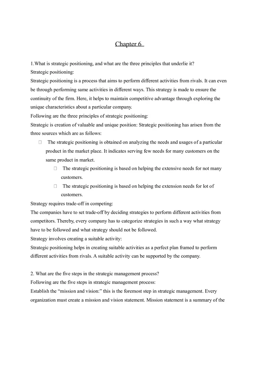 Chapter 6 - What is Strategic Positioning - Page 1