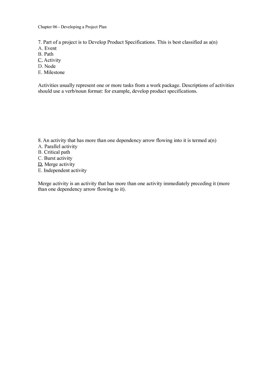Chapter 06 - Developing a Project Plan Answer Key 1 - Page 4