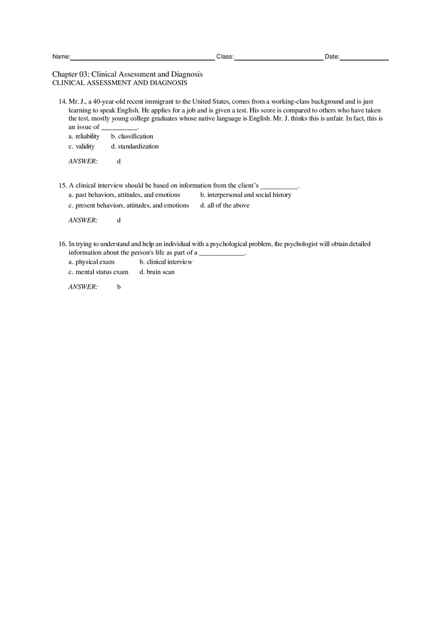 Chapter 3 Clinical Assessment and Diagnosis Part 1 - Page 7