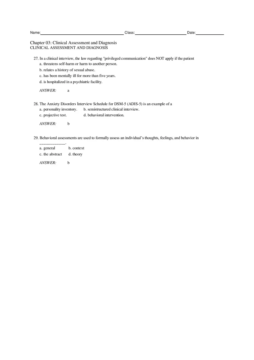 Chapter 3 Clinical Assessment and Diagnosis Part 1 - Page 11