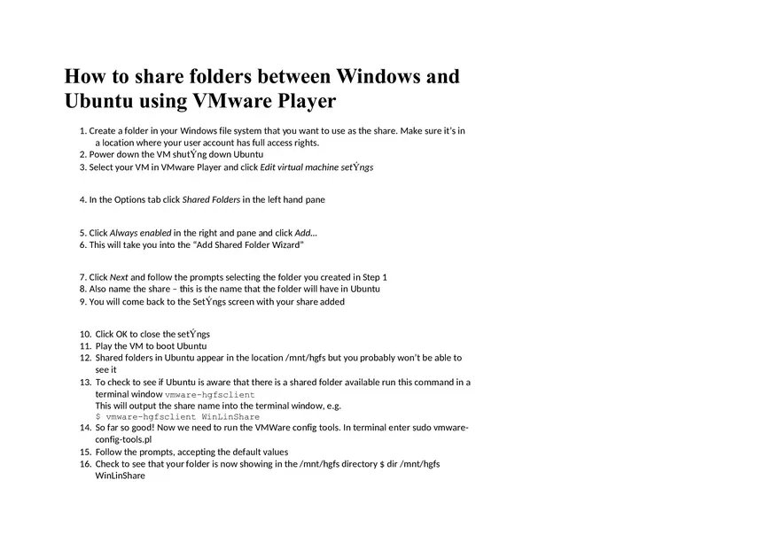 Share Folder VMWare Ubuntu - Page 1