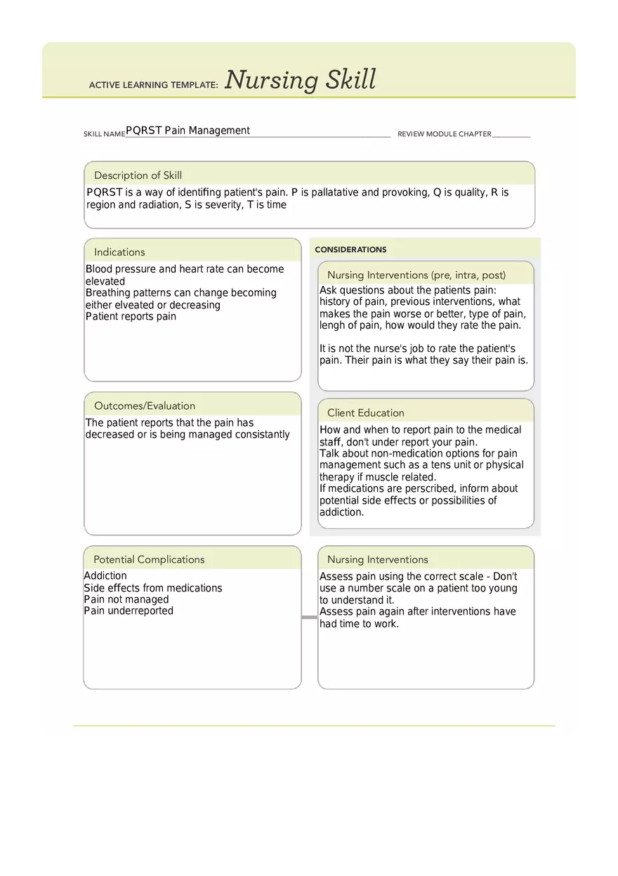 Active Learning Templates - Pain Management - Page 1