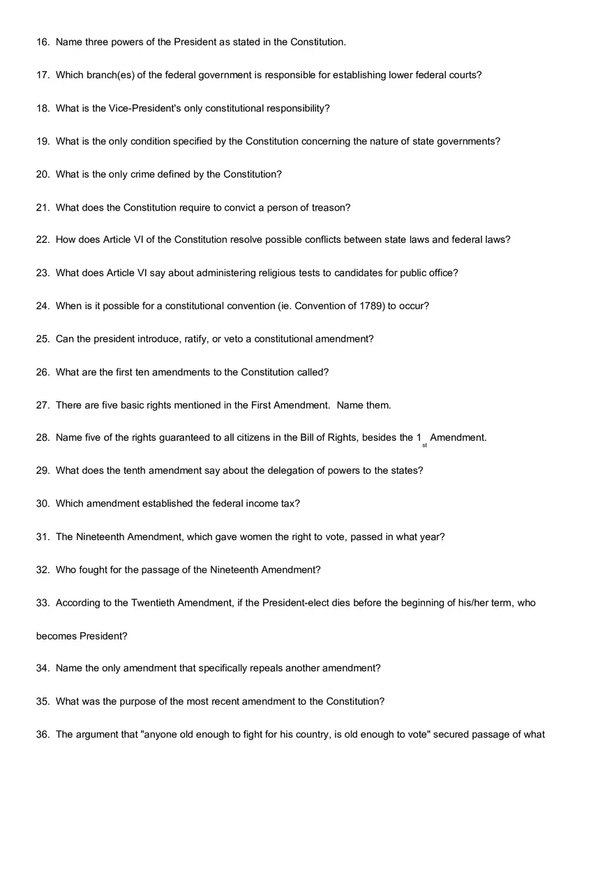 Constitution Scavenger Hunt Assignment - Page 2