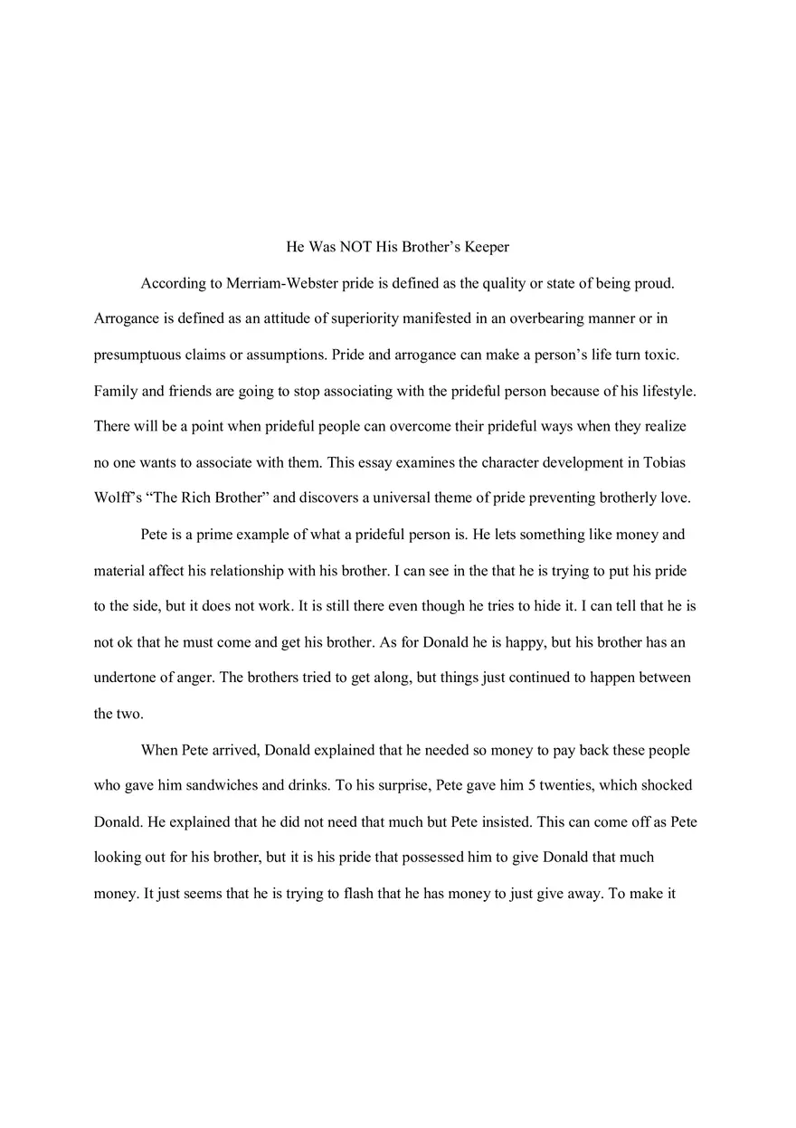 The Rich Brother Analysis - Page 1