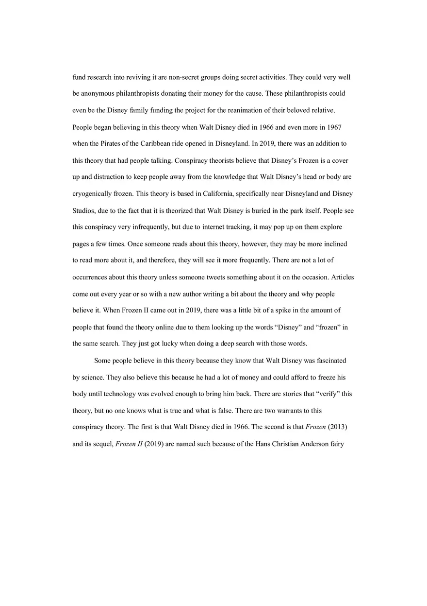 Essay on the Conspiracy Behind Walt Disney's Frozen Body - Page 3