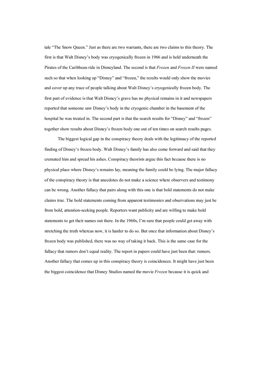 Essay on the Conspiracy Behind Walt Disney's Frozen Body - Page 4