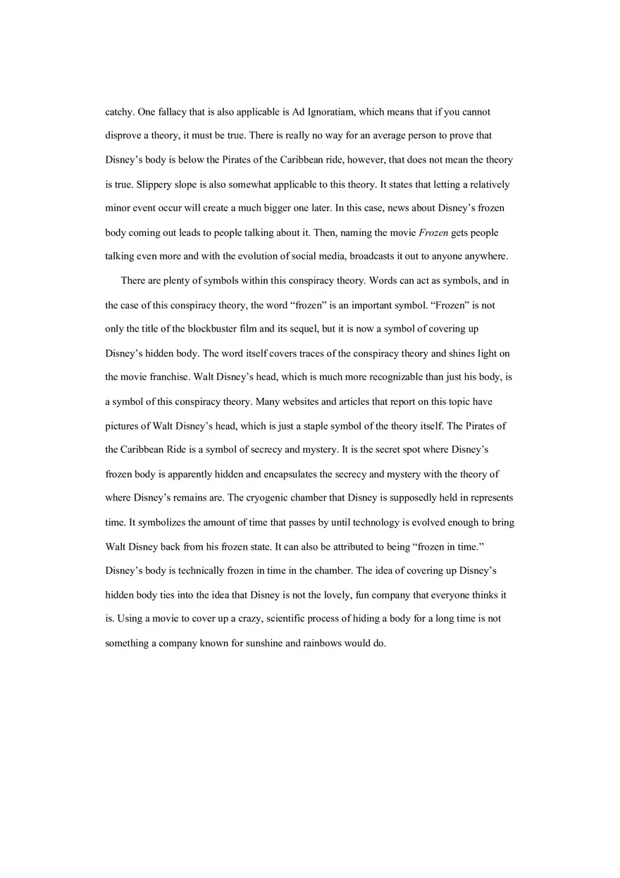 Essay on the Conspiracy Behind Walt Disney's Frozen Body - Page 5