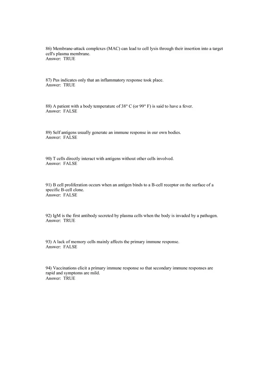 The Lymphatic System and Immunity Answer Key 2 - Page 8
