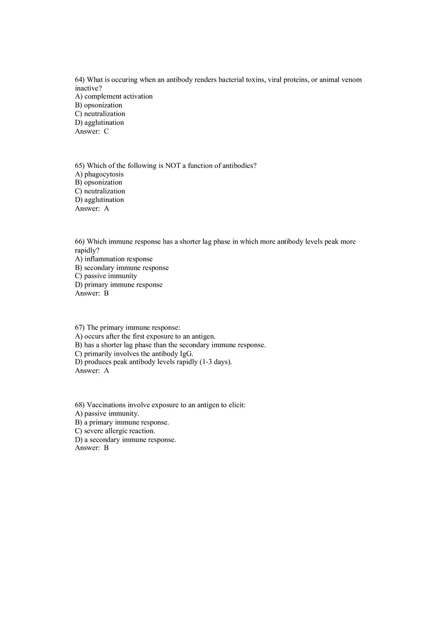 The Lymphatic System and Immunity Answer Key 2 - Page 1