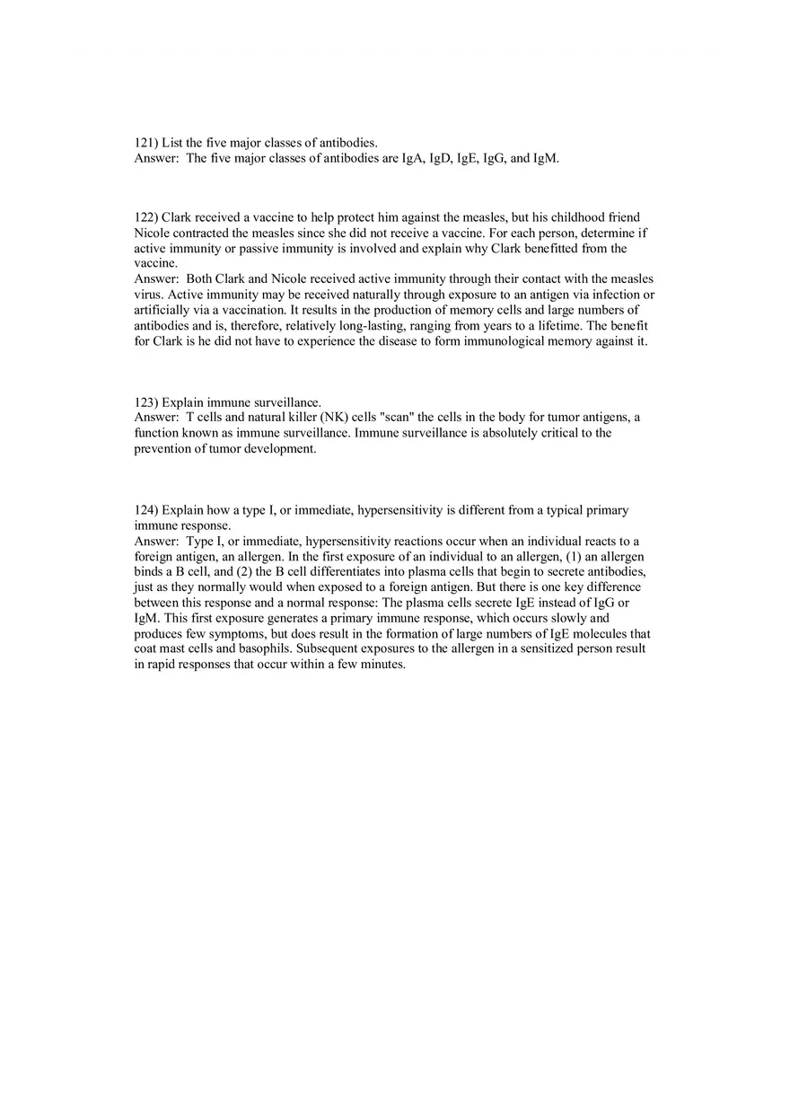 The Lymphatic System and Immunity Answer Key 2 - Page 3