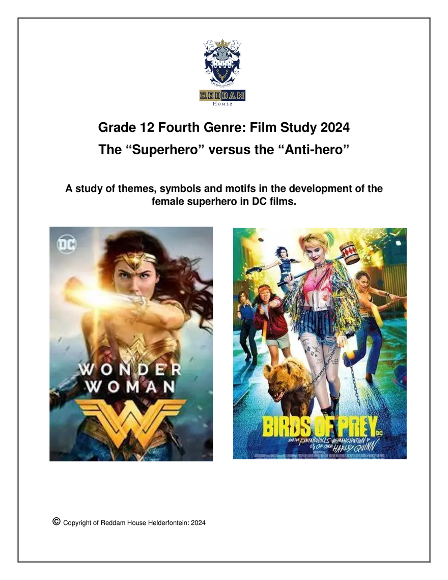 Grade 12 Fourth Genre: Film Study 2024 - Page 1