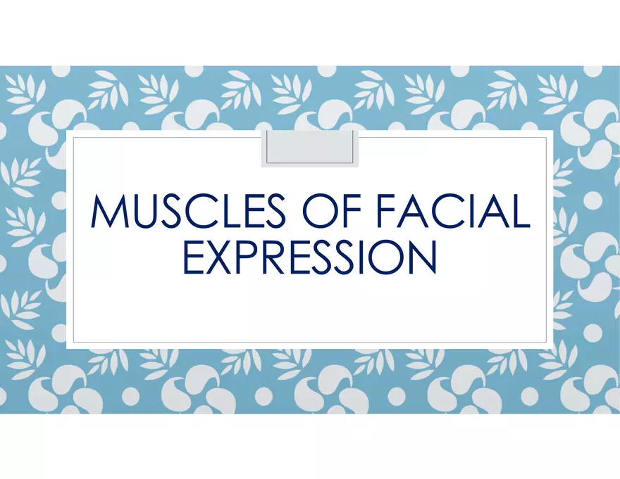 Muscles of Facial Expression - Page 1