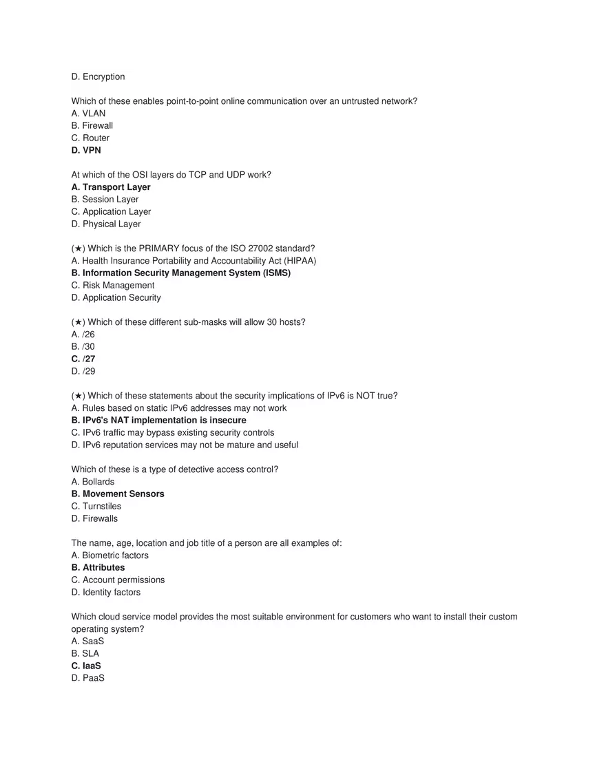 Cybersecurity Principles and Networking Fundamentals (Answer Key) Part 2 - Page 10