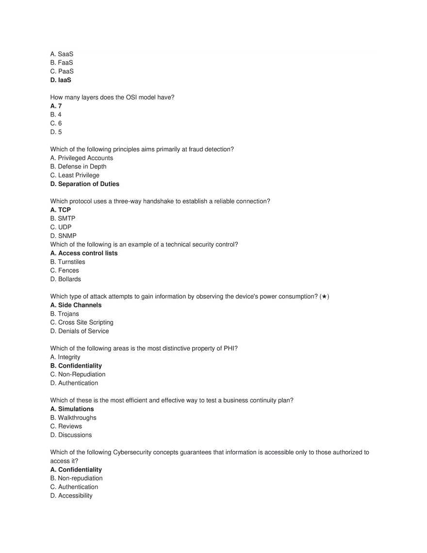 Cybersecurity Principles and Networking Fundamentals (Answer Key) Part 2 - Page 2