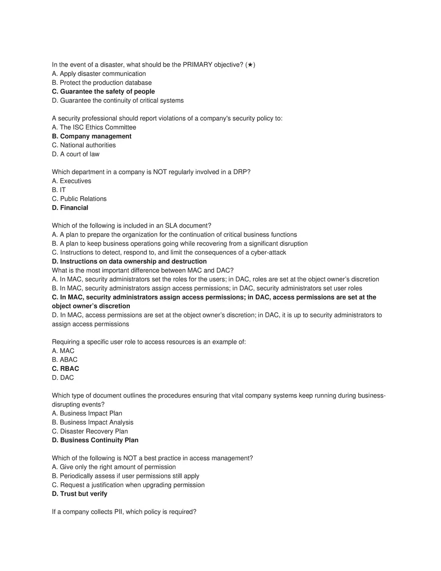 Cybersecurity Principles and Networking Fundamentals (Answer Key) Part 2 - Page 3
