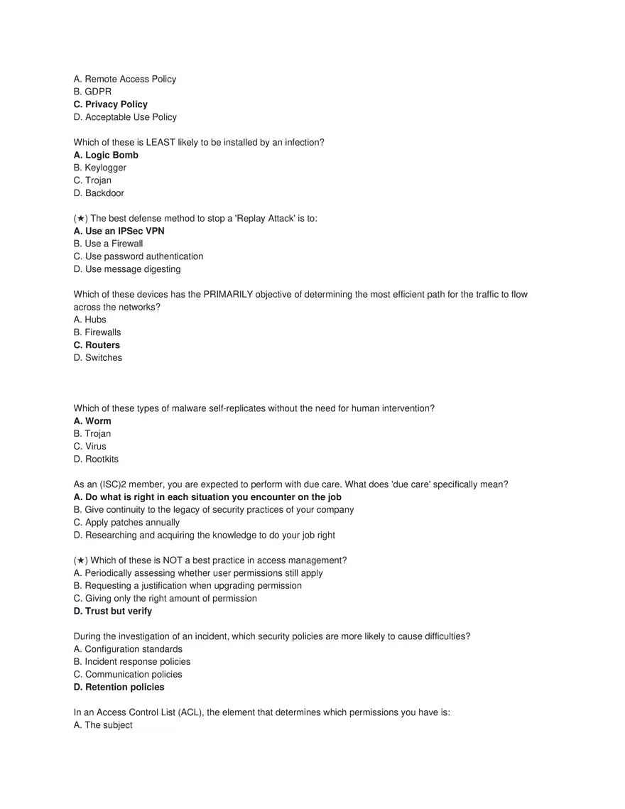 Cybersecurity Principles and Networking Fundamentals (Answer Key) Part 2 - Page 4