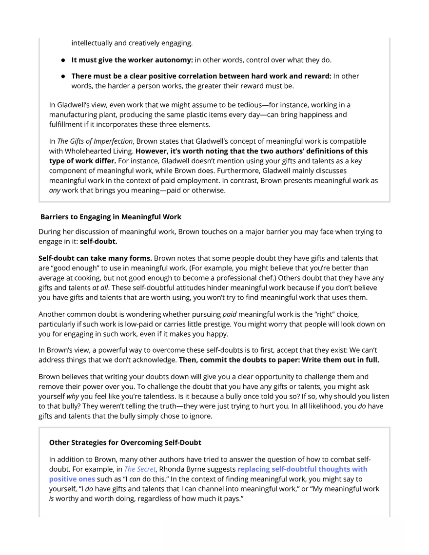 The Gifts of Imperfection Summary 3 - Page 2