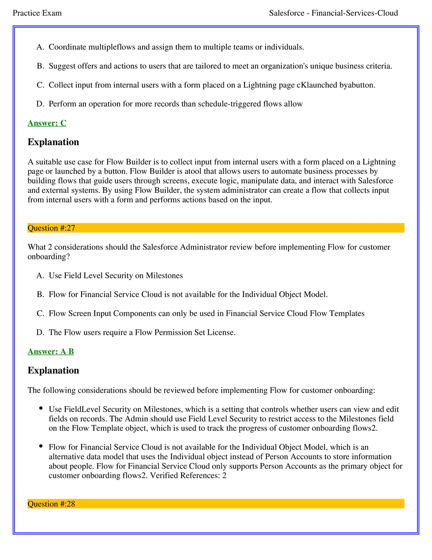 Salesforce Financial Services Cloud Exam Answers 2 - Page 7