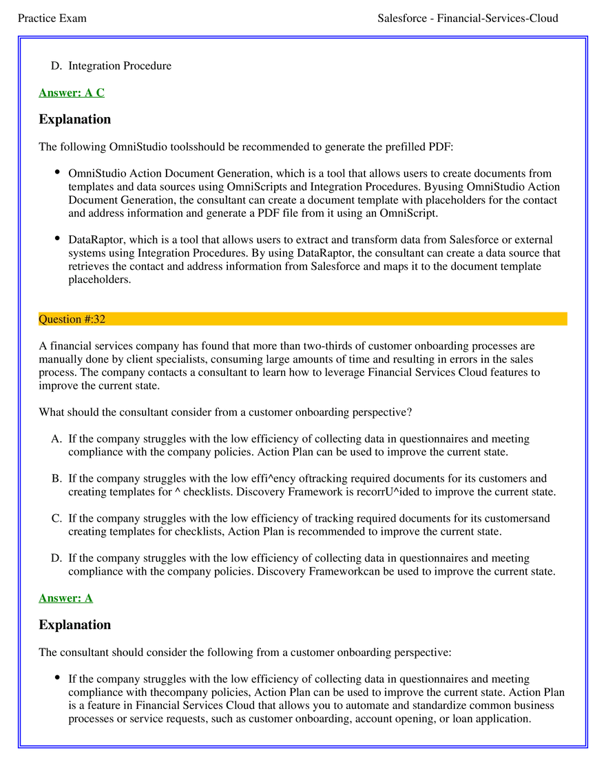 Salesforce Financial Services Cloud Exam Answers 2 - Page 10
