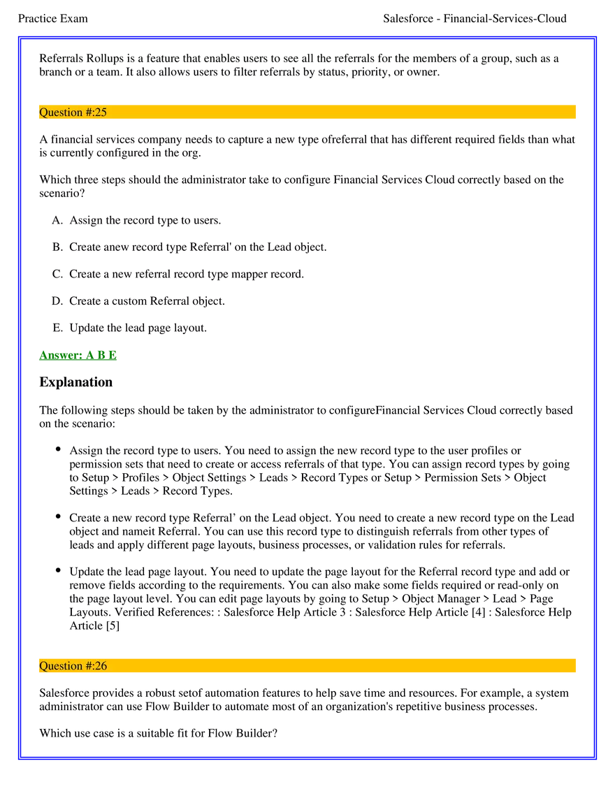 Salesforce Financial Services Cloud Exam Answers 2 - Page 6