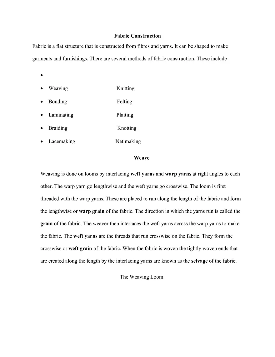 Fabric Construction - Page 1