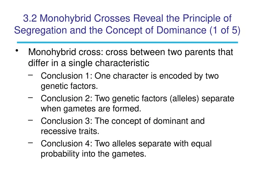 Chapter 3 Basic Principles of Heredity Part 2 - Page 1