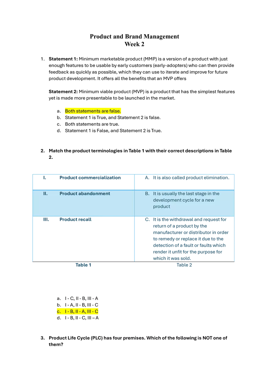 Product and Brand Management Answers - Page 4