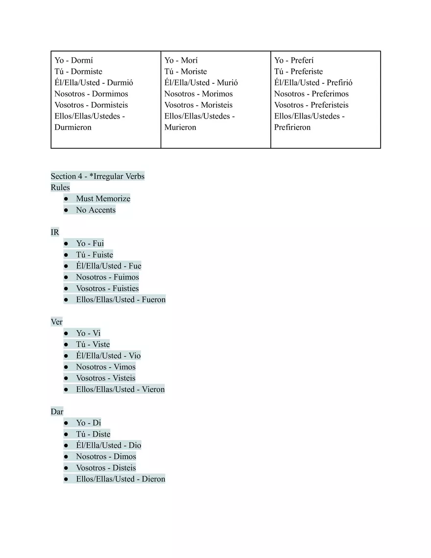 Spanish Verb Conjugation Endings - Page 2