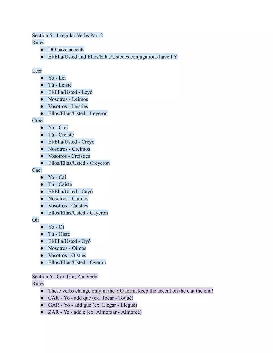 Spanish Verb Conjugation Endings - Page 3