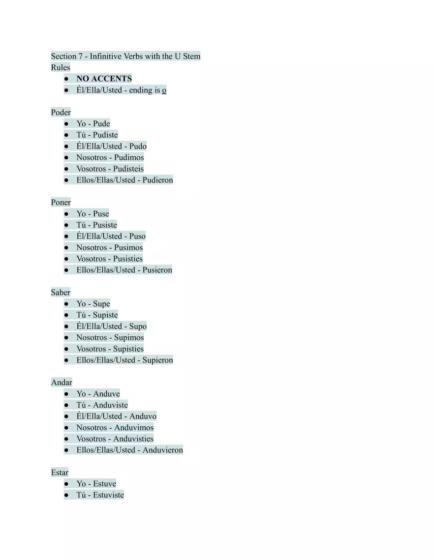 Spanish Verb Conjugation Endings - Page 4