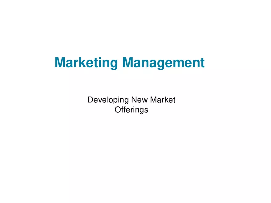 Developing New Market Offerings - Page 1
