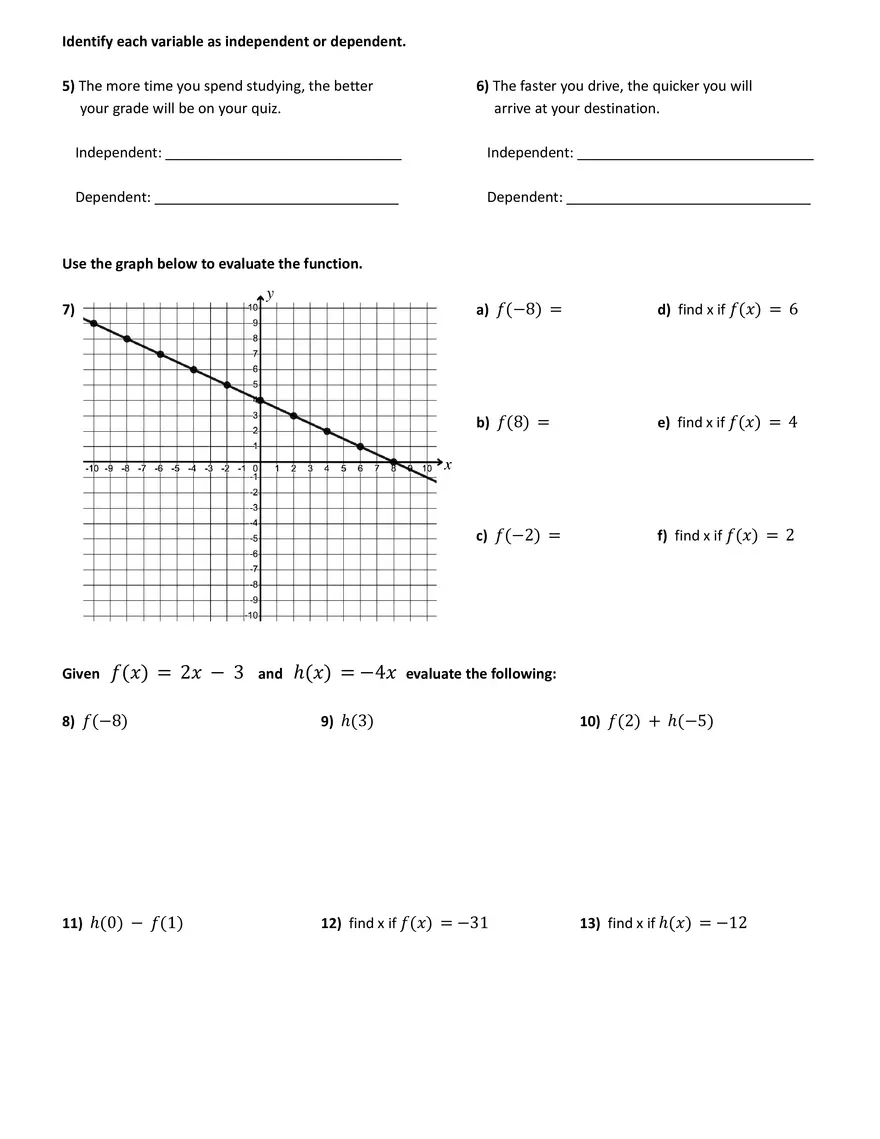 Relations and Functions Test Review 1 - Page 2