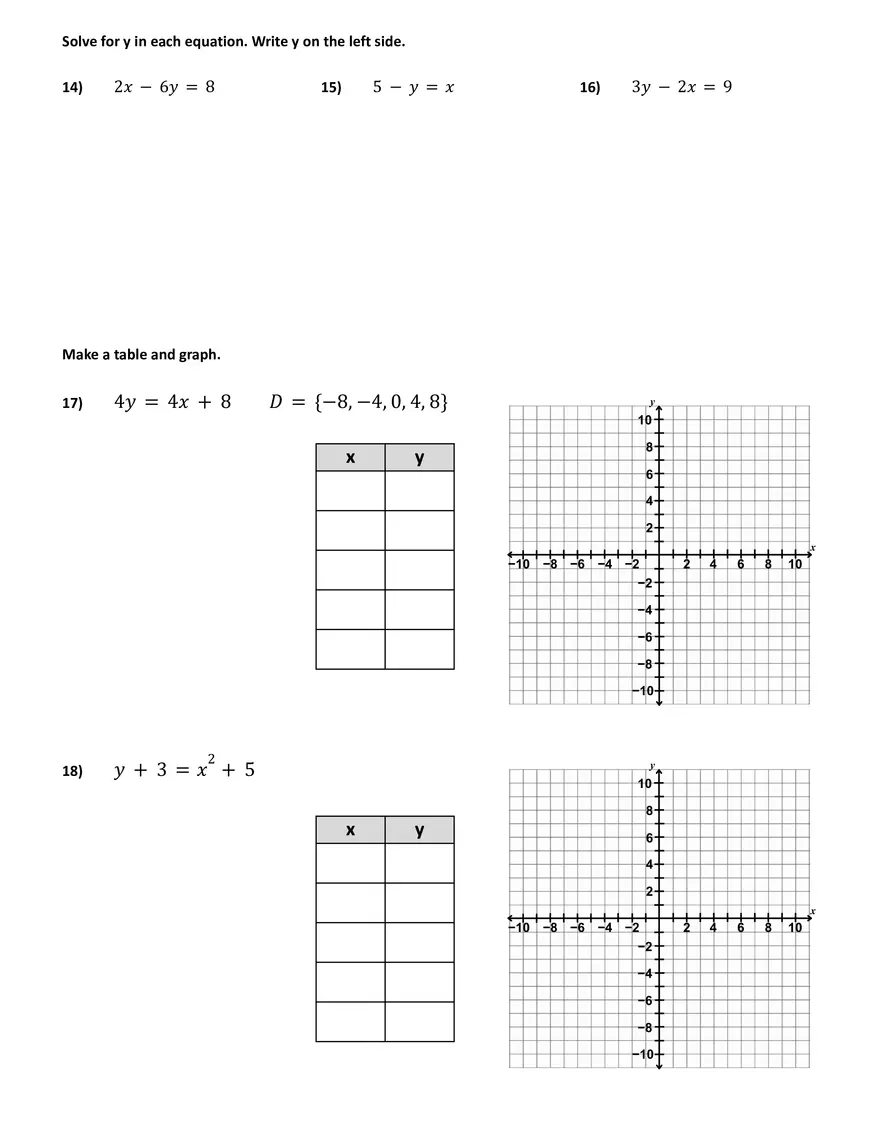 Relations and Functions Test Review 1 - Page 3