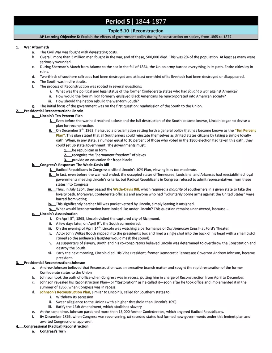Period 5  1844-1877 Reconstruction - Page 1
