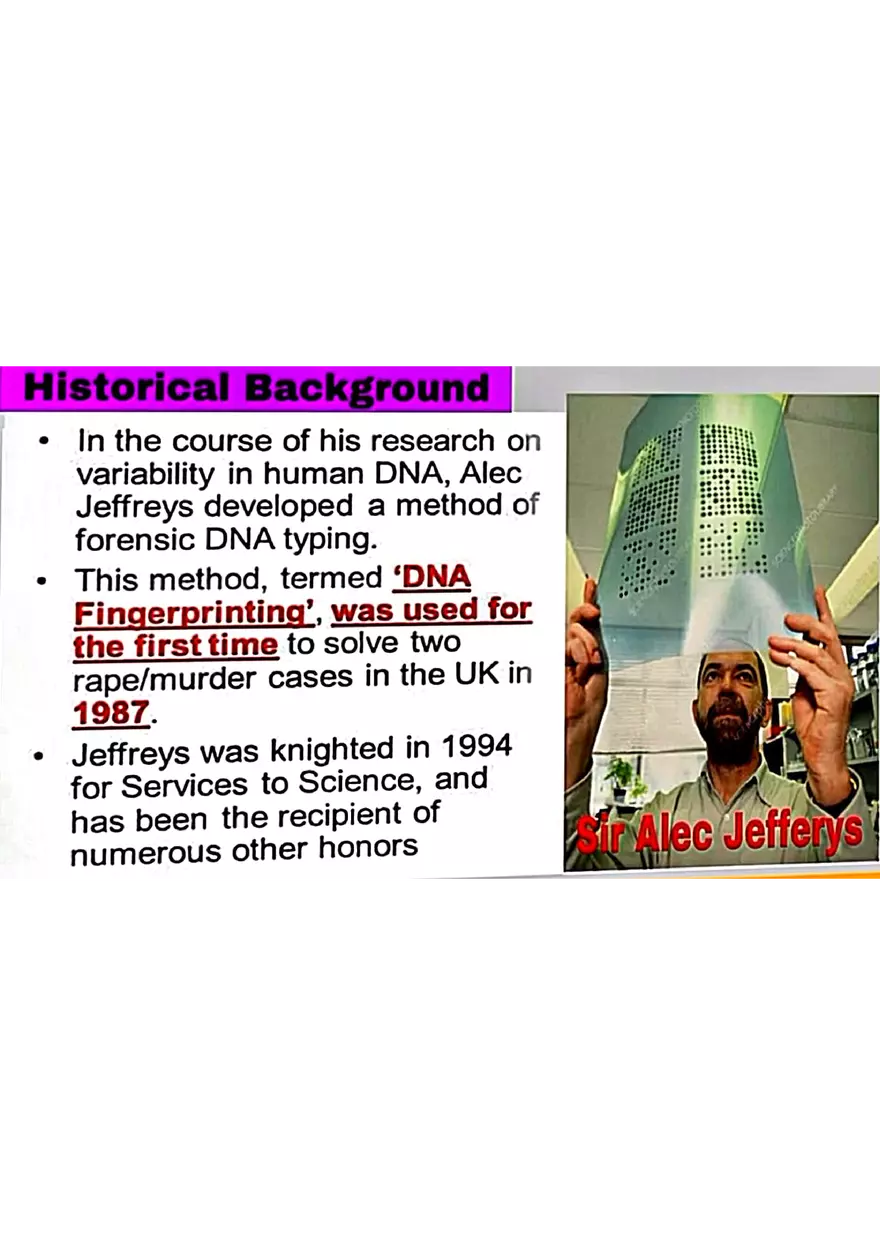 DNA Fingerprinting Study Guide - Page 27