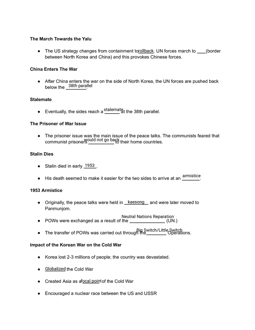 Korean War Guided Notes - Page 4