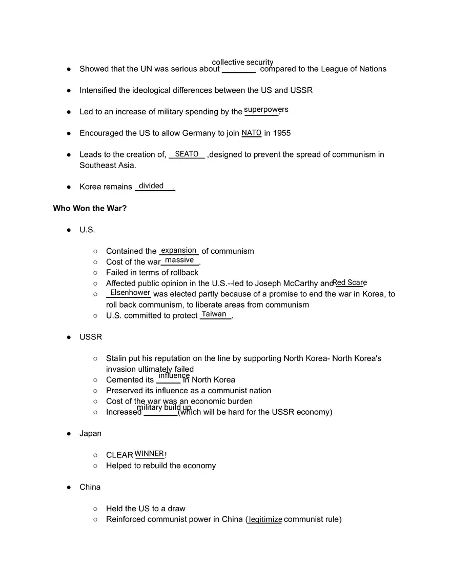 Korean War Guided Notes - Page 5