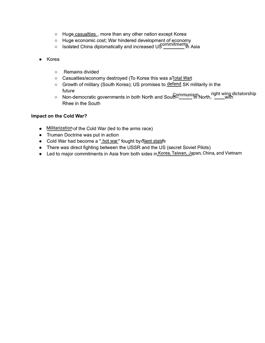 Korean War Guided Notes - Page 6