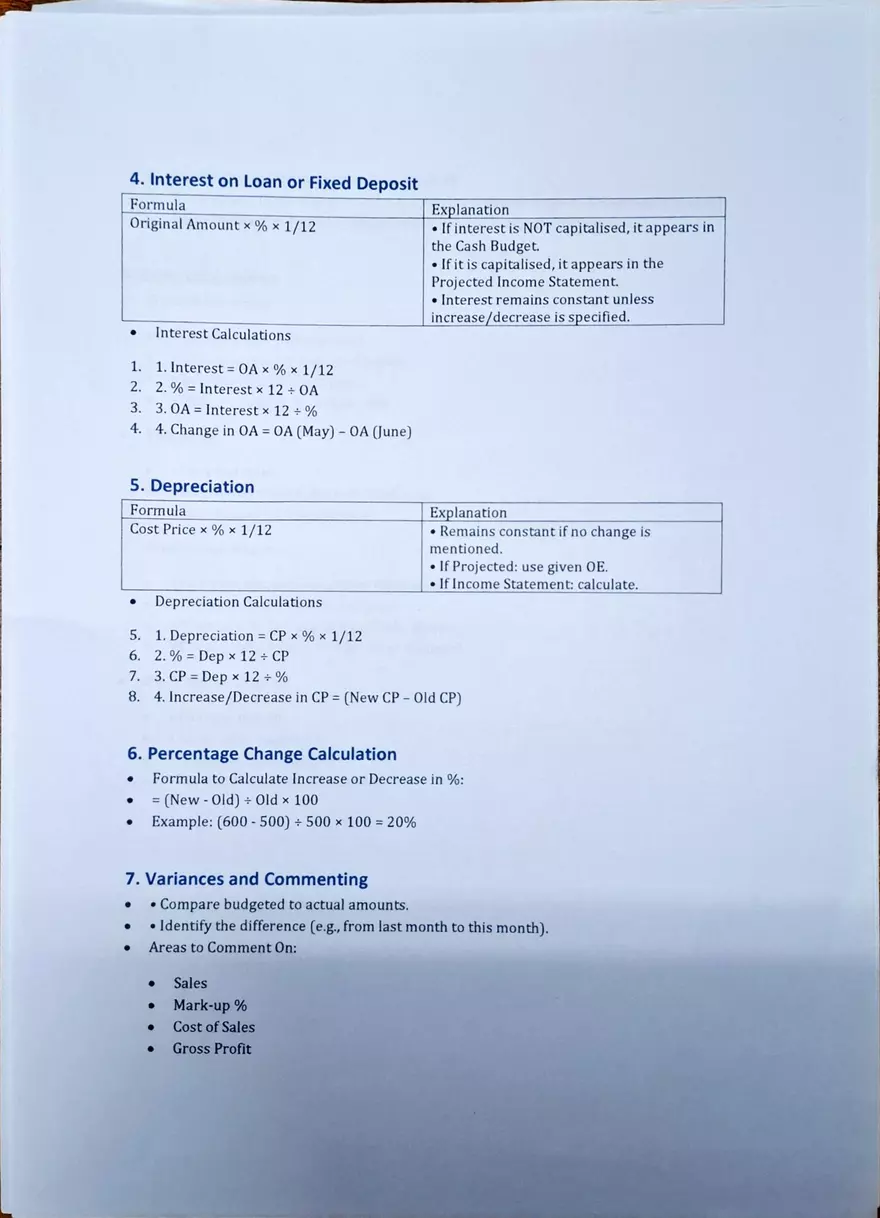 Budgets and Cash Flow Statements - Page 2
