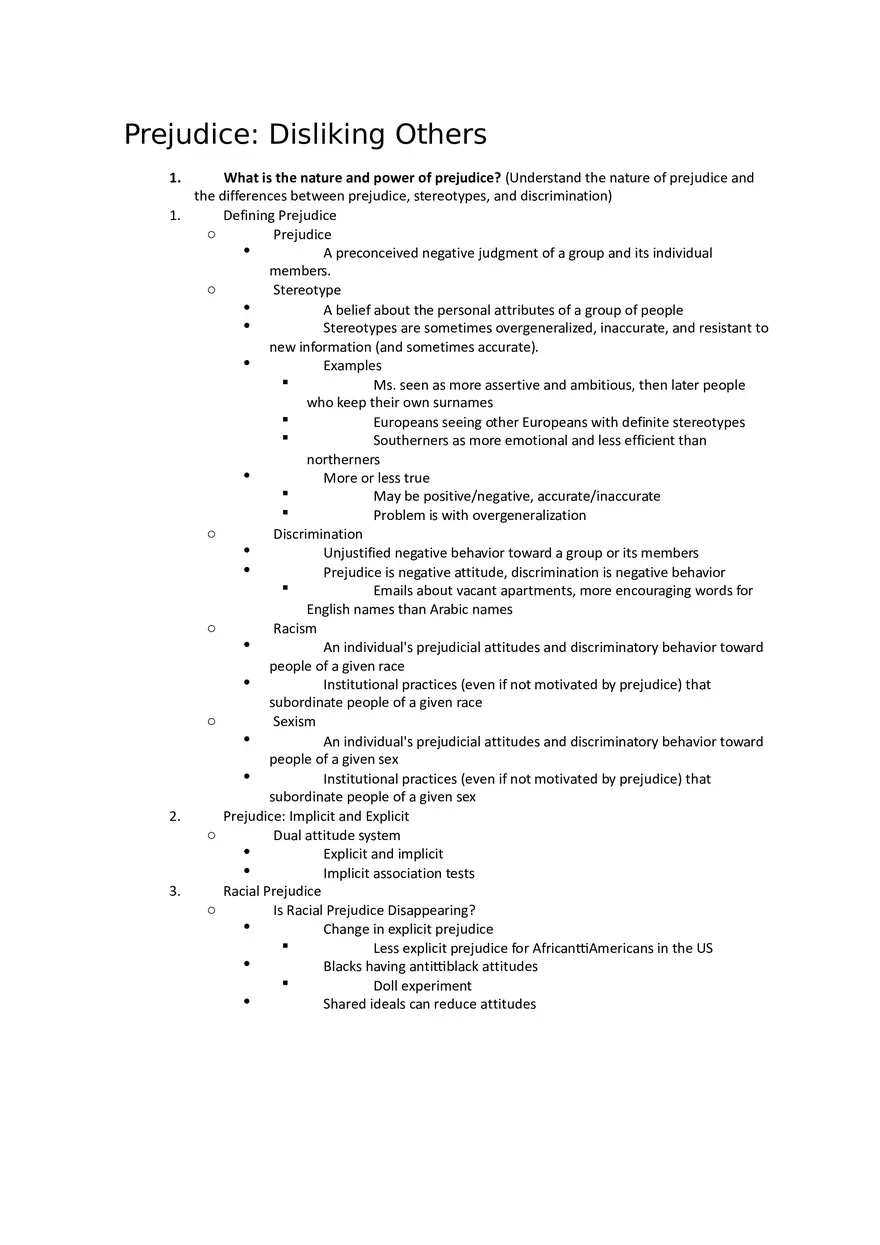 Prejudice - Disliking Others - Page 1