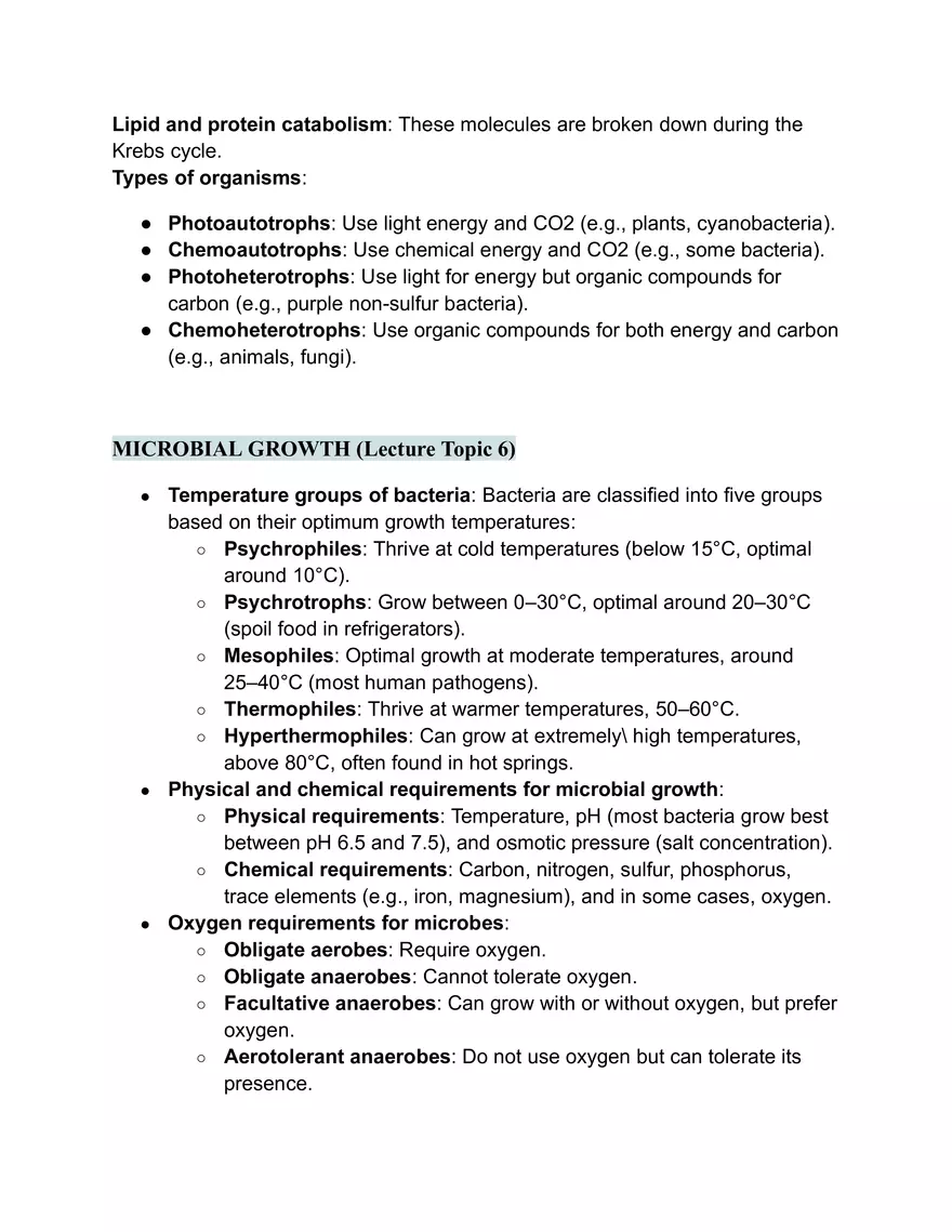 Microbial Metabolism Lecture 5 - Page 3