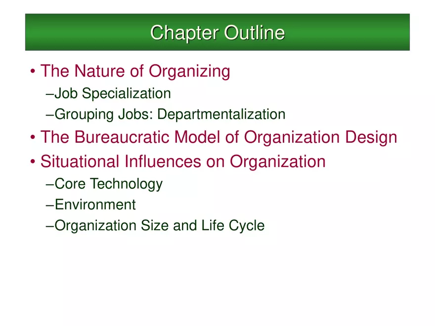 Organization Structure and Design Lecture - Page 2