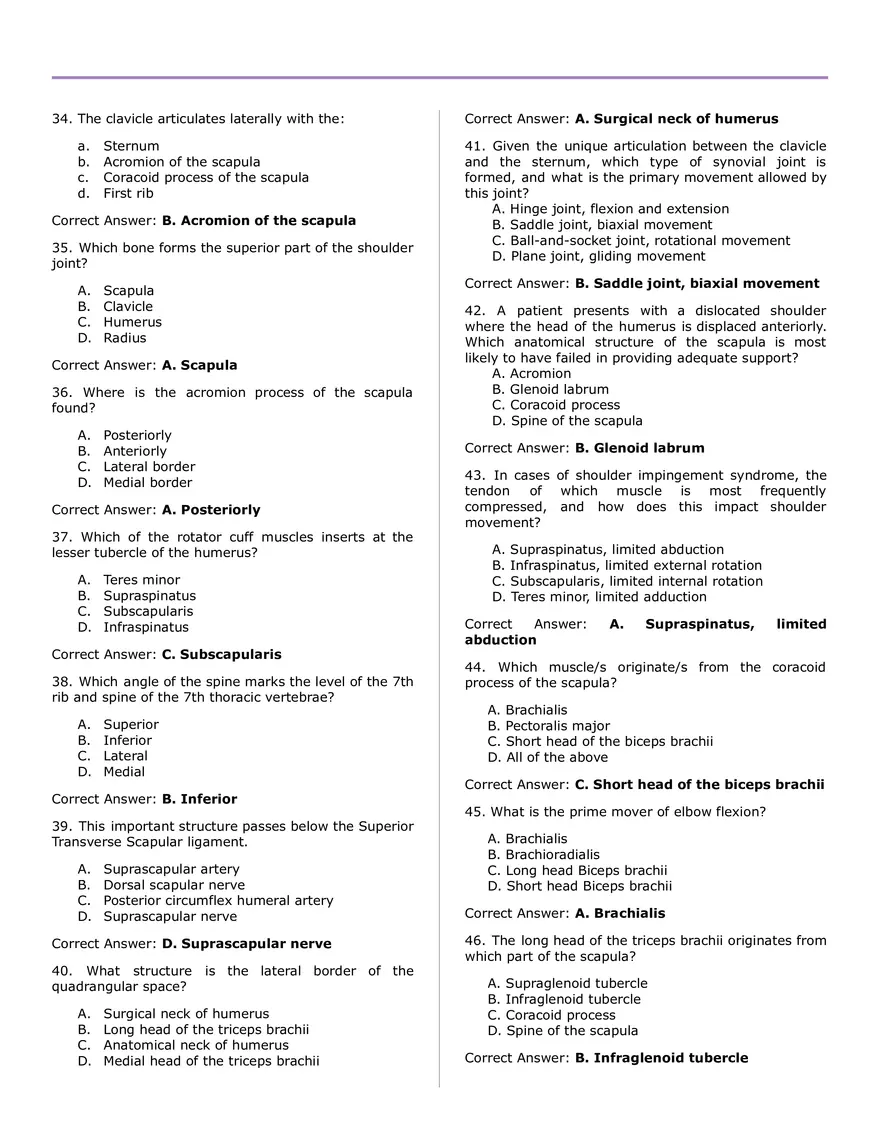 Gross Anatomy Samplex Answer Key - Page 4