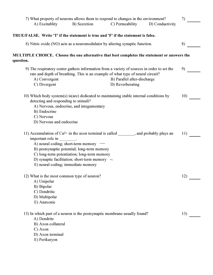 Synaptic Transmission and Nerve Fiber Properties - Page 2